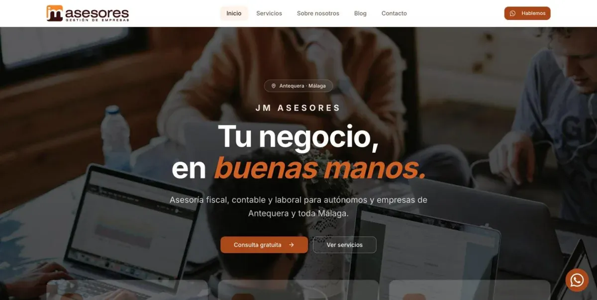 Portada de la web de JM Asesores